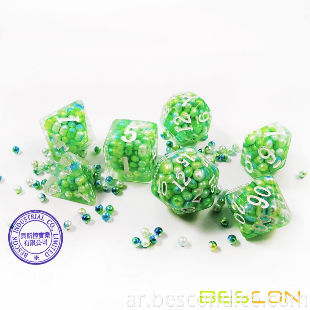 Pearl Filled Handmade Dice Polyhedral D D 4